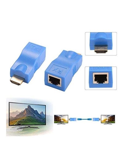 اشتري محول موسع للنطاق بمنفذ HDMI من قطعتين أزرق في الامارات