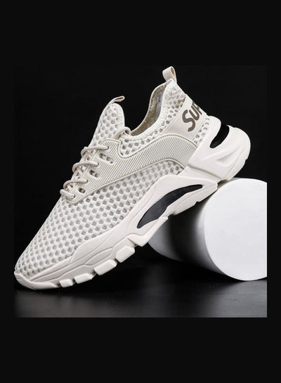 Buy Summer New Mesh Breathable Fashion Sports Casual Shoes beige in Saudi Arabia