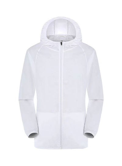 Buy Sun Protection Hooded Coat White in UAE