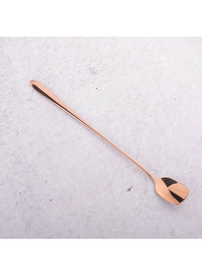 Buy 4-Piece Square Head Long Handel Spoon Set Gold 20cm in UAE