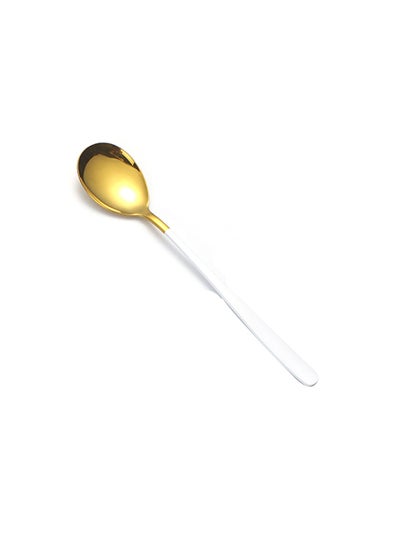 Buy 4-Piece Long Handle Spoon Set White 20.7cm in Saudi Arabia