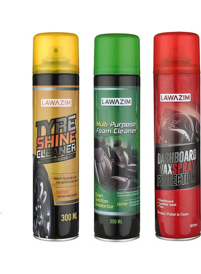 Buy 3-Piece Multi-Purpose Automotive Cleaning Spray Set in Saudi Arabia