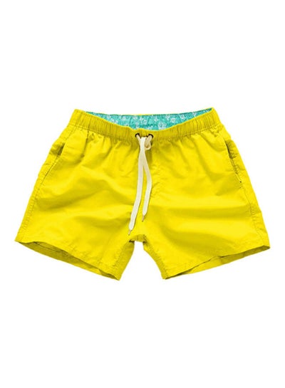 Buy Summer Drawstring Beach Shorts Yellow in Saudi Arabia