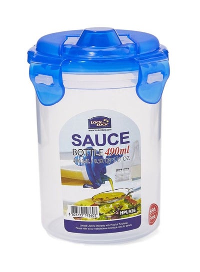 Buy Classic Oil And Sauce Bottle Clear/Blue 490ml Clear/Blue 490ml in UAE