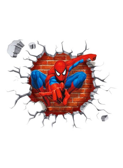 Buy 3D Spider-Man Broken Wall Sticker Multicolour 40 x 50cm in UAE