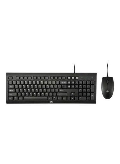 Buy C2500 Wired Desktop Keyboard And Mouse Black in UAE