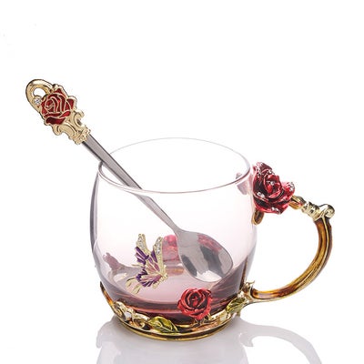 Buy 3 Pieces Set Enamel Flower Fork silver 15cm in UAE