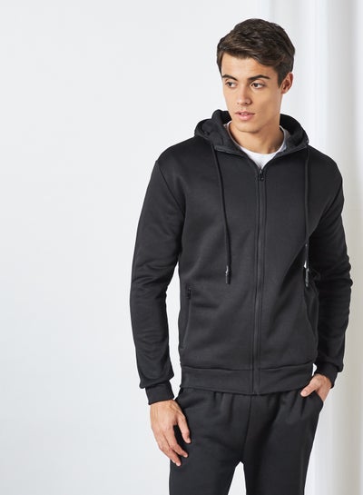 Buy Hooded Zip Through Jacket Black in Egypt