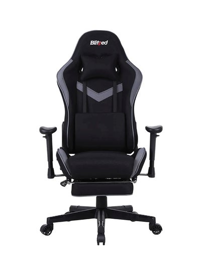 Buy Gaming Chair Racing Style With Retractable Footrest Black in UAE