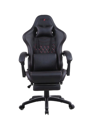 Buy Gaming Chair Racing Style With Retractable Footrest Black in UAE