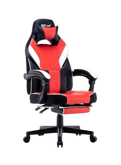 Buy Gaming Chair With Footrest Red/Black/White 135x44x58cm in UAE
