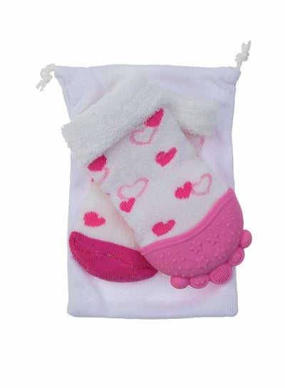 Buy Teething Socks  - Pink in UAE