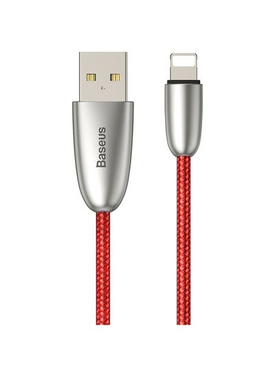 اشتري كابل بيانات USB تورتش سيريز مزود بمصباح لهواتف آيفون يتحمل تيار 1.5 أمبير 200سم أحمر في مصر