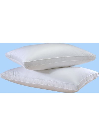 Buy 2-Piece Silver Rope Pillow Cotton White 50x75cm in UAE
