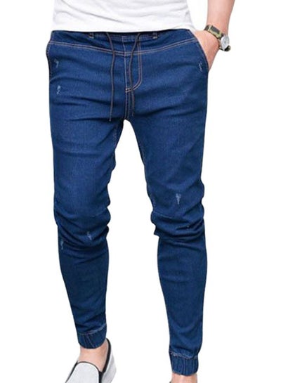 اشتري Mid Rise Denim Joggers Dark Blue في السعودية