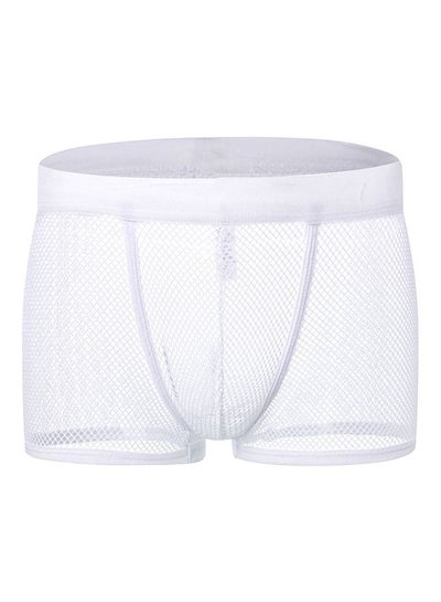 Buy Solid Mesh Boxers White in Saudi Arabia