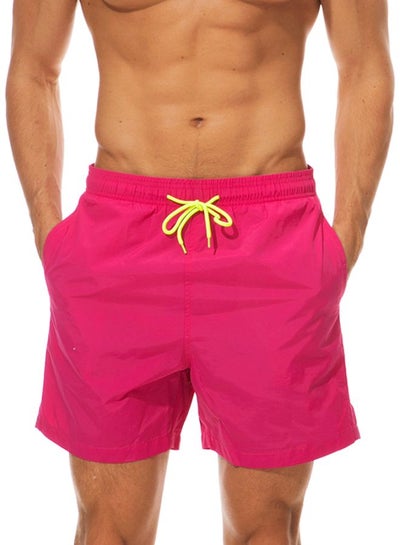 Buy Solid Beach Shorts Rose Red in Saudi Arabia