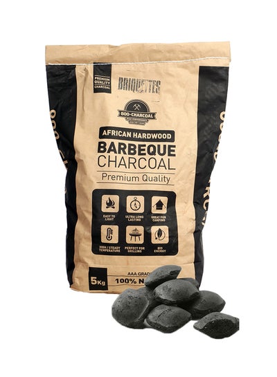 Buy African Hardwood Barbeque Charcoal Briquett Beige 5kg in UAE