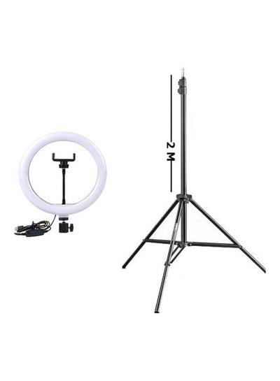 Buy Ring Light Professional With Light Control Button And Stand Silver/black in Egypt