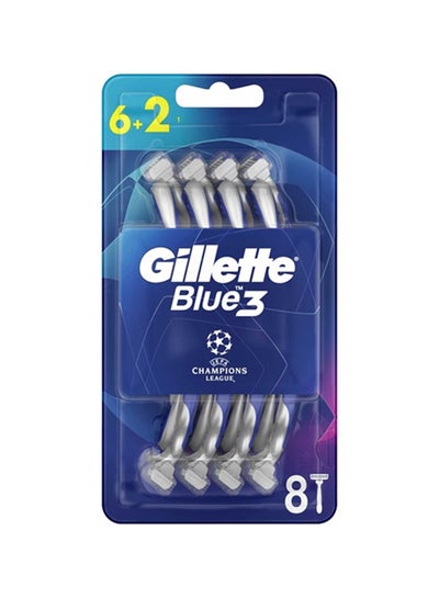 Buy 8-Piece Blue3 ChampionsLeague Razor Blue/White 90grams in UAE