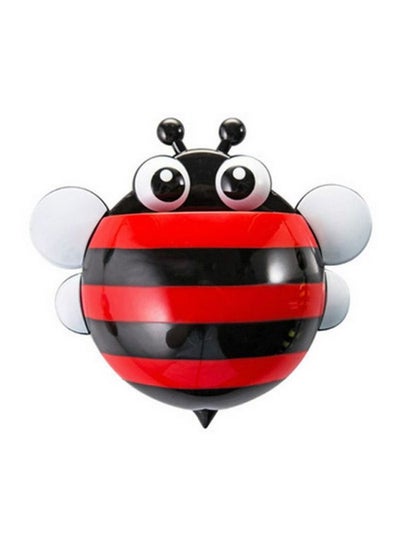 Buy Cute Cartoon Bee Strong Suction Cup Toothbrush Holder Red/Black 16.3x12.3x6cm in Saudi Arabia