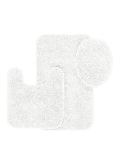 Buy 3-Piece Sdlct Bathroom Rugs Set White in UAE