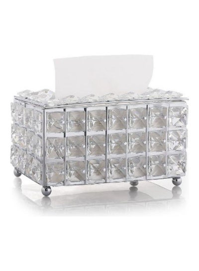 Buy Tissue Storage Box Silver 19x11x10cm in UAE