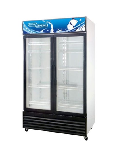 Buy 800L Sliding Door Chiller SGSC1017IS Black/Clear/Blue in UAE