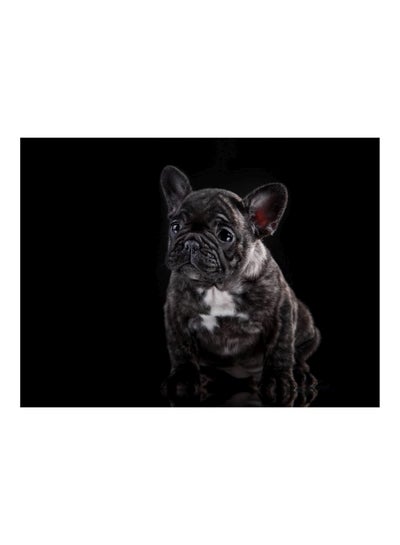 Buy French Bulldog Printed Self-Adhesive Wall Sticker Black/Grey 140x105cm in Egypt