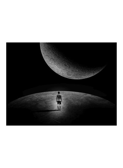 Buy Moon Themed Wall Sticker Black/Grey 140x105cm in Egypt