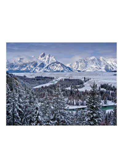 Buy Grand Teton National Park Themed Wall Sticker White/Blue/Grey 140x105cm in Egypt