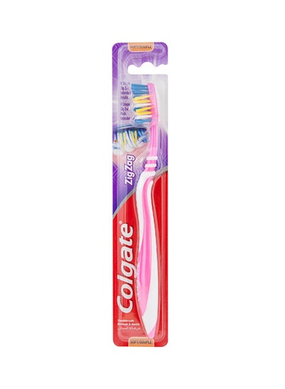 Buy Zigzag Flexible + Tongue Cleaner Soft Toothbrush Multicolour in UAE