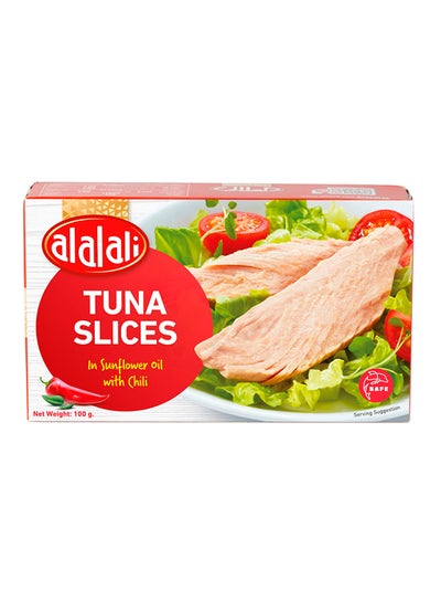 Buy Tuna Slices In Sunflower Oil With Chili 100grams in UAE