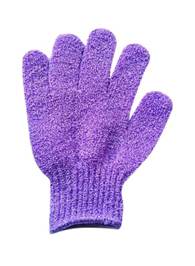 Buy 2-Piece Shower Exfoliating Gloves Purple 13.5x18cm in Egypt