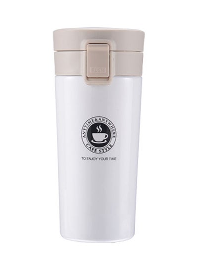 Buy Stainless Steel Insulated Travel Coffee Mug  Water Bottle White 18.5x8x8cm in Egypt