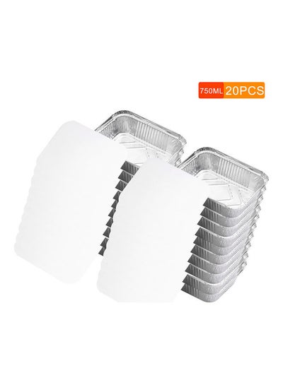 Buy Disposable Aluminum Foil Pan Containers Takeout Pans Silver 20*12*14cm in Saudi Arabia
