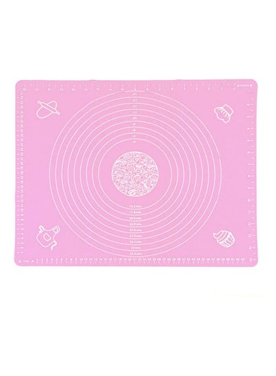 Buy Silicone Baking Mat Dough Maker Pad With Measurements, Dough Rolling Mat, Non-slip Non-stick Rolling Pastry Mat For Kitchen Birthday Wedding Party Pink 12*4*10cm in UAE