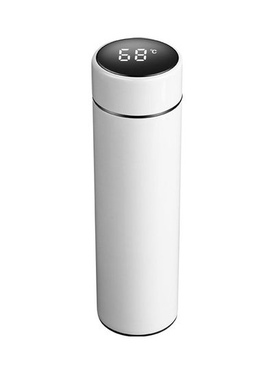 Buy Intelligent  Insulated  Temperature Display LCD Touch Screen Stainless Steel Vacuum Bottle White 24x7x7cm in Egypt