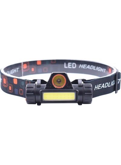 Buy Mini USB Rechargeable COB LED Headlamp Black 9.00x6.50x6.50cm in Egypt