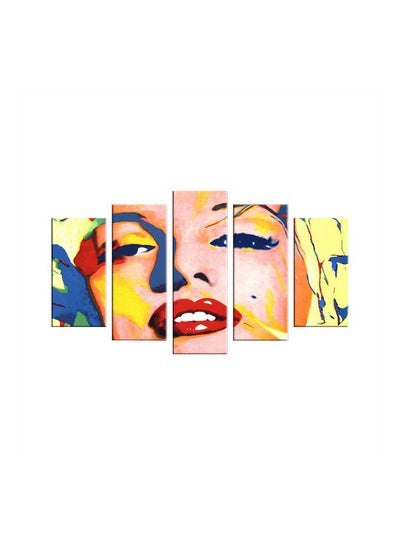 اشتري مجموعة لوحات زينة من قماش الكانفاس بطبعة وسائط متعددة من 5 قطع متعدد الألوان 110 x 60سم في مصر