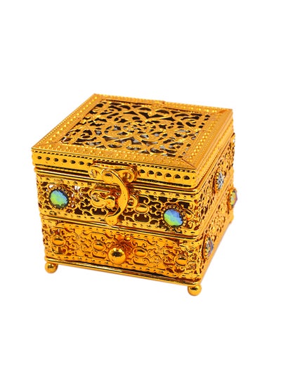 Buy Luxury Bakhoor Burner For Home And Outdoor Without Incense Gold 10x8x8cm in Saudi Arabia