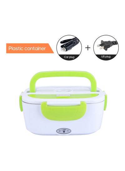 Buy Multi-Functional Electric Heating Lunch Box With Removable Container White/Green 23.8x10.8cm in Egypt