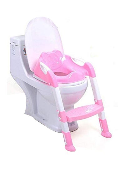 Buy Kids Folding Potty/Toilet Trainer seat with adjustable steps (Pink) in Saudi Arabia