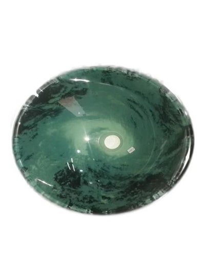 Buy Decorative Glass Wash Basin Green/Black 5kg in Egypt