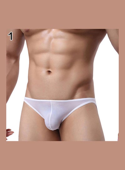 Buy Men's Ultrathin Low Rise Briefs Underwear White in UAE