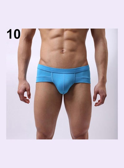 Buy Men's Breathable Underwear with Bulge Pouch Light Blue in Saudi Arabia