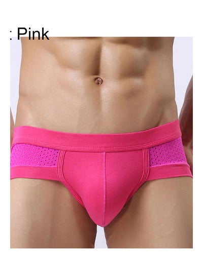 Buy Mesh Breathable Cotton Underwear Hot Pink in Saudi Arabia