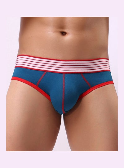 Buy Bulge Pouch Elastic Low Waist Underwear Blue in Saudi Arabia