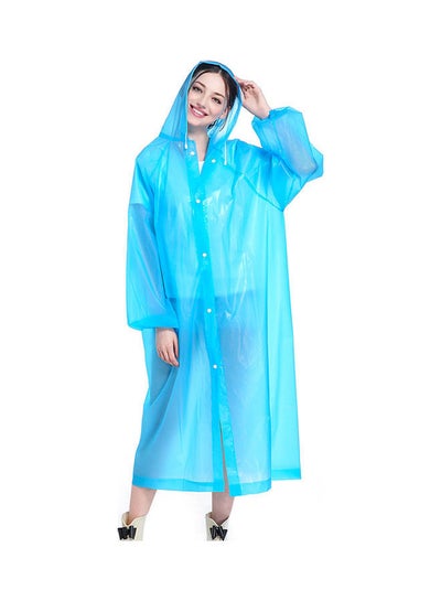 اشتري Waterproof Hooded Raincoat Blue في مصر
