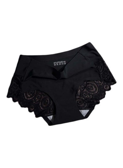 Buy Lace Detail Seamless Panty Black in Saudi Arabia